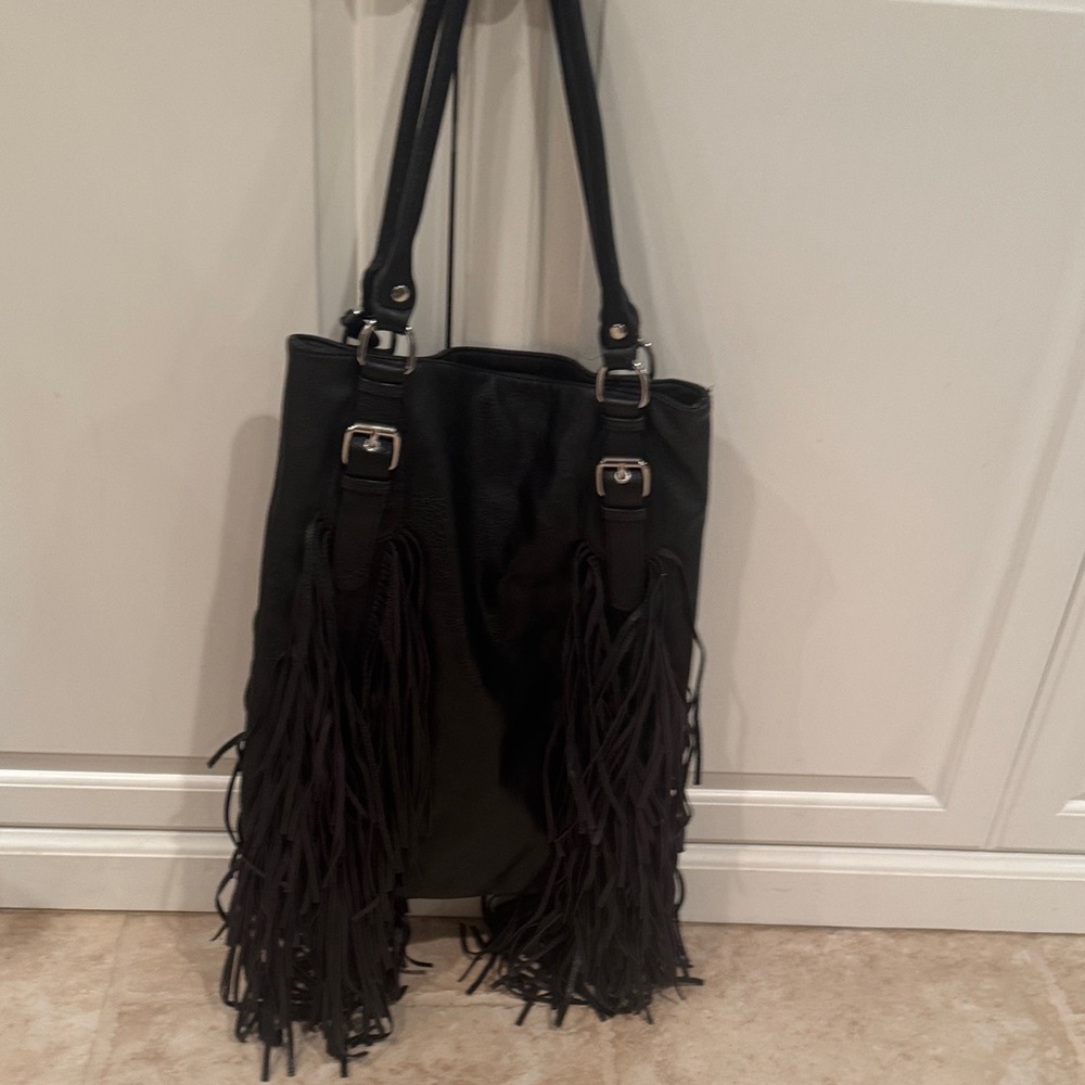Urban Originals Black Fringe Shoulder Bag